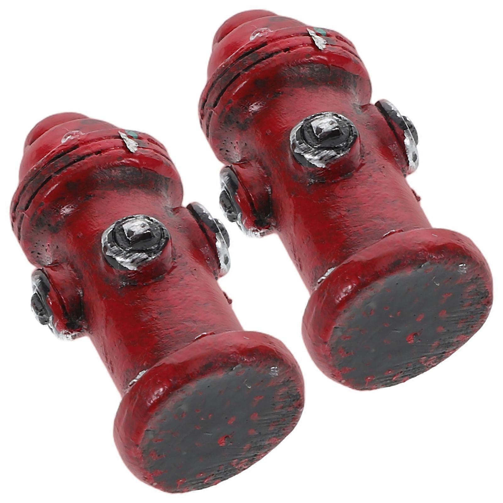 Mini Resin Fire Hydrant Model for Decoration 2Pcs Multifunctional Home Ornament
