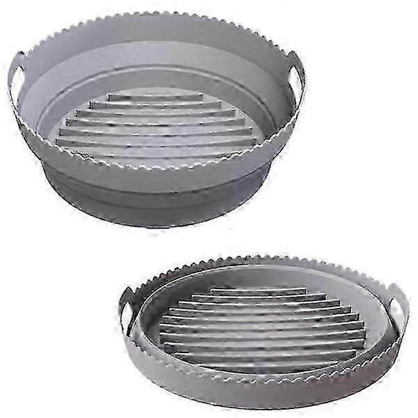 Foldable Round Silicone Air Fryer Mold, Grey Cs fast