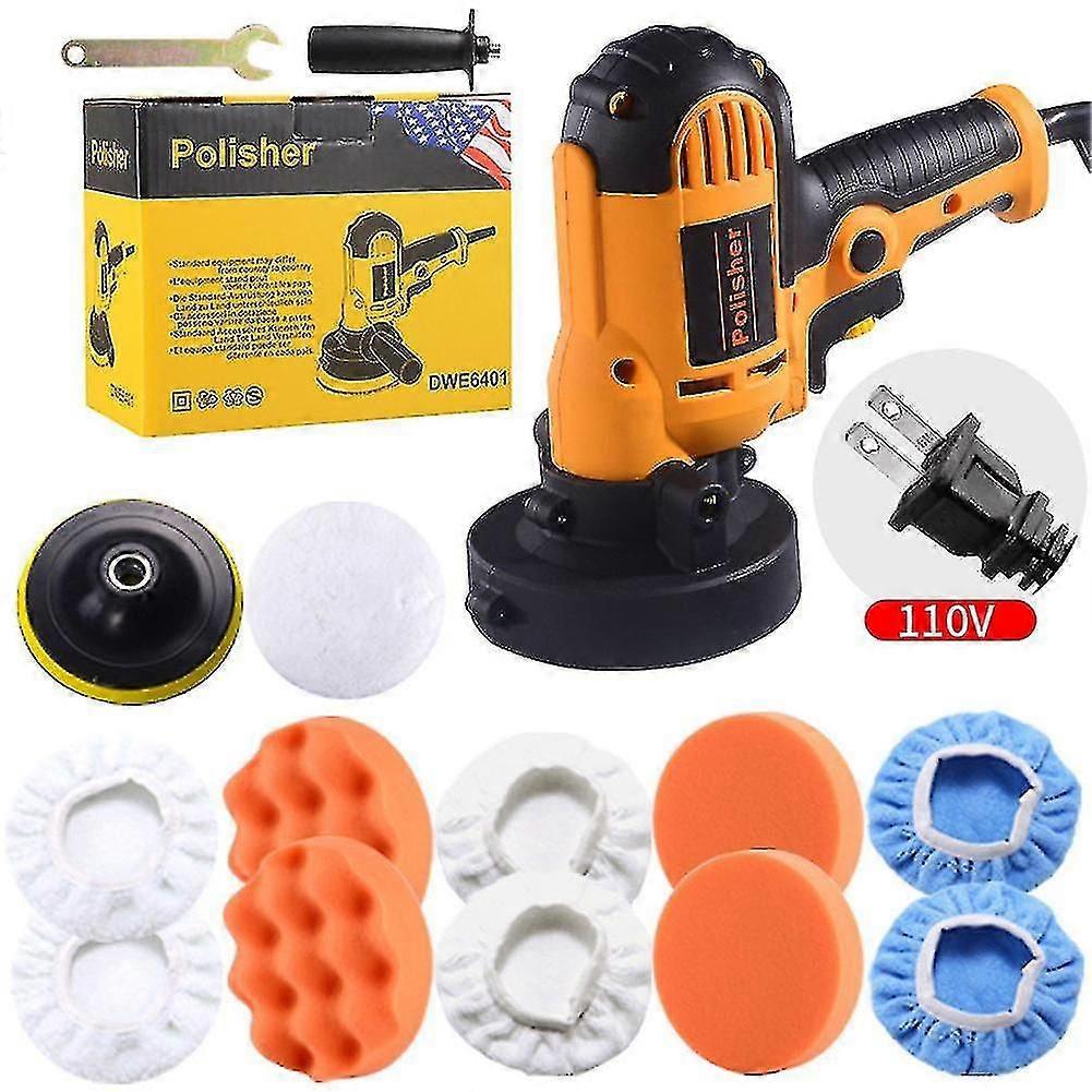 110-220V 700W Electric Car Polisher Adjustable Speed, Sanding & Waxing, 5-10 Pads Included