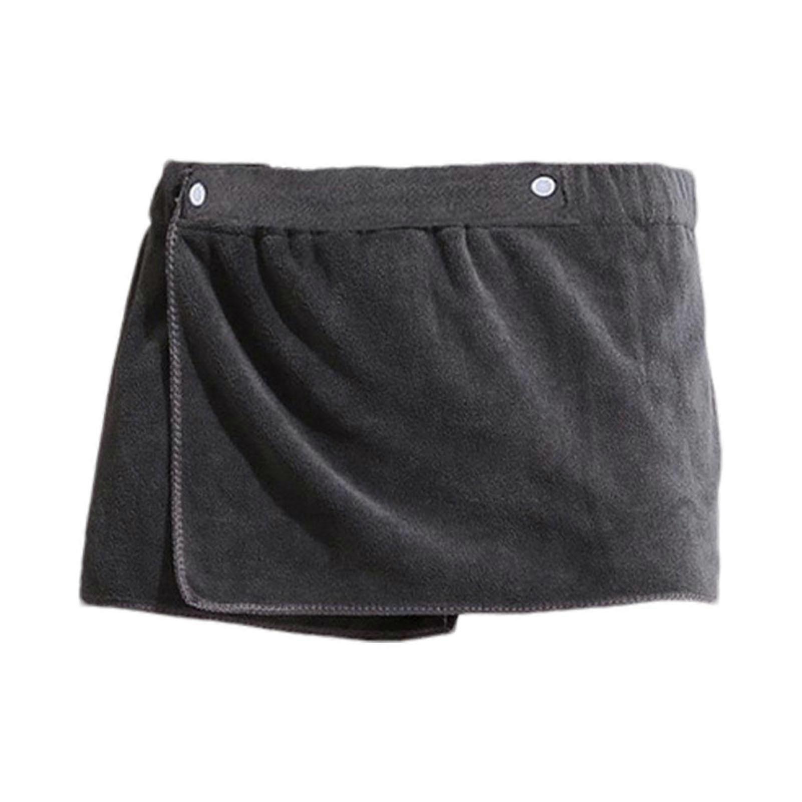 After Shower Towel Wrap Men, Adjustable Bath Towel For Sauna And Spa, SnapClose Soft Gray Shower Wrap