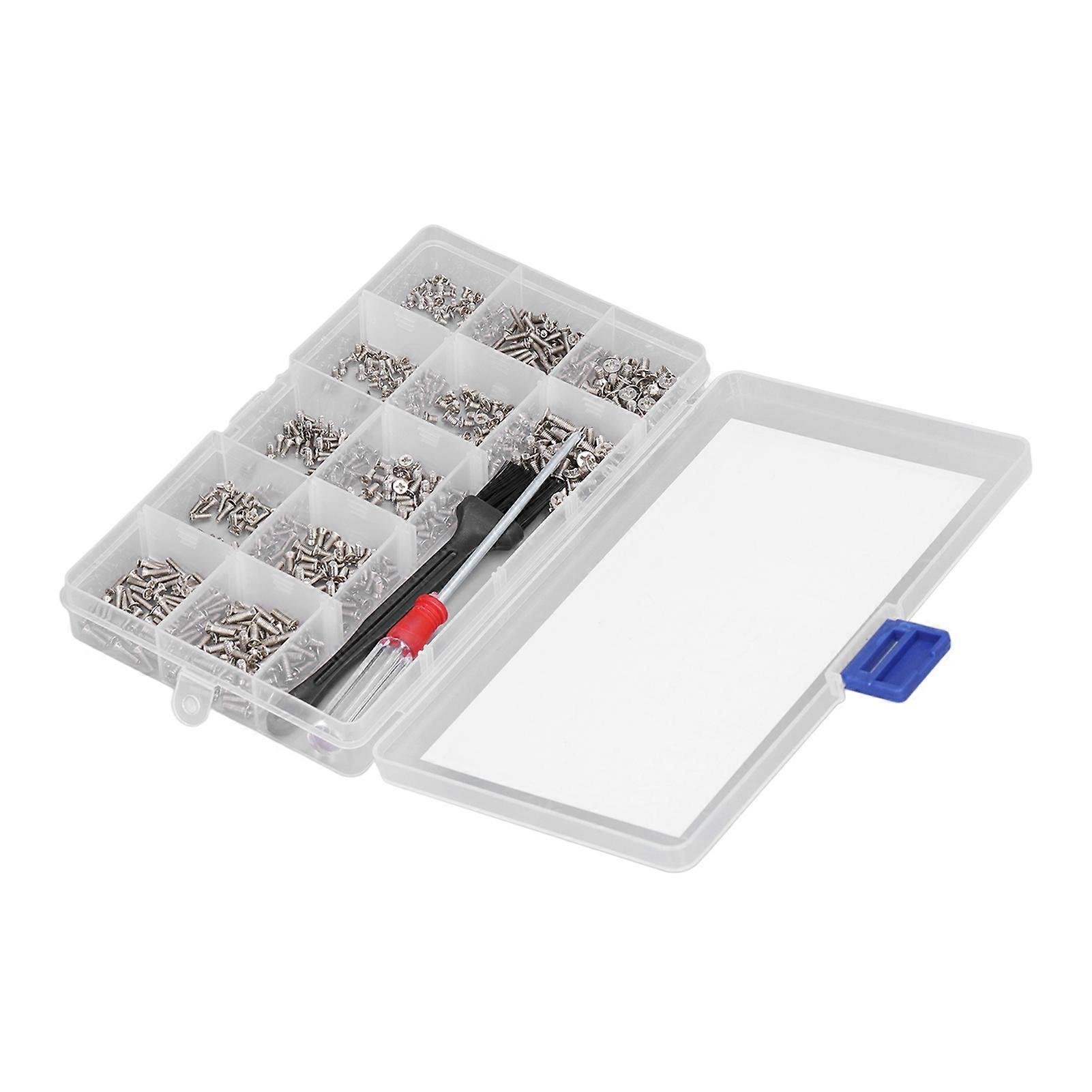 600Pcs Computer Screws Assortment Kit Micro Flat Head M2 M2.5 M3 with Screwdriver Brush(Silver )