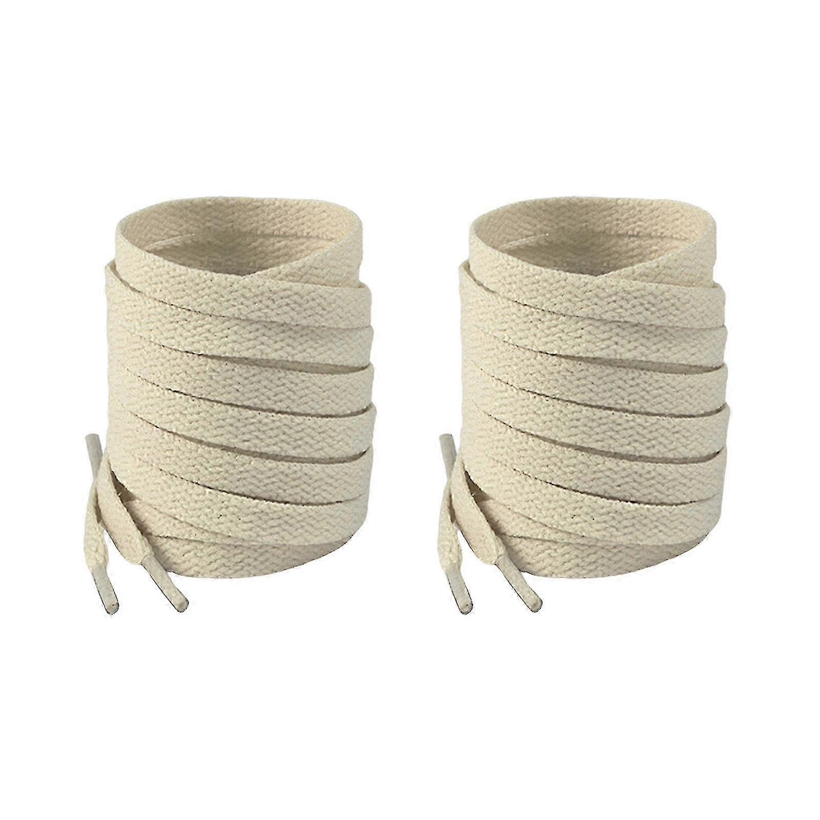1 Pair Unisex Flat Shoe Laces, 8mm Width, Multiple Colors for Boot and Sneaker Replacement, Beige