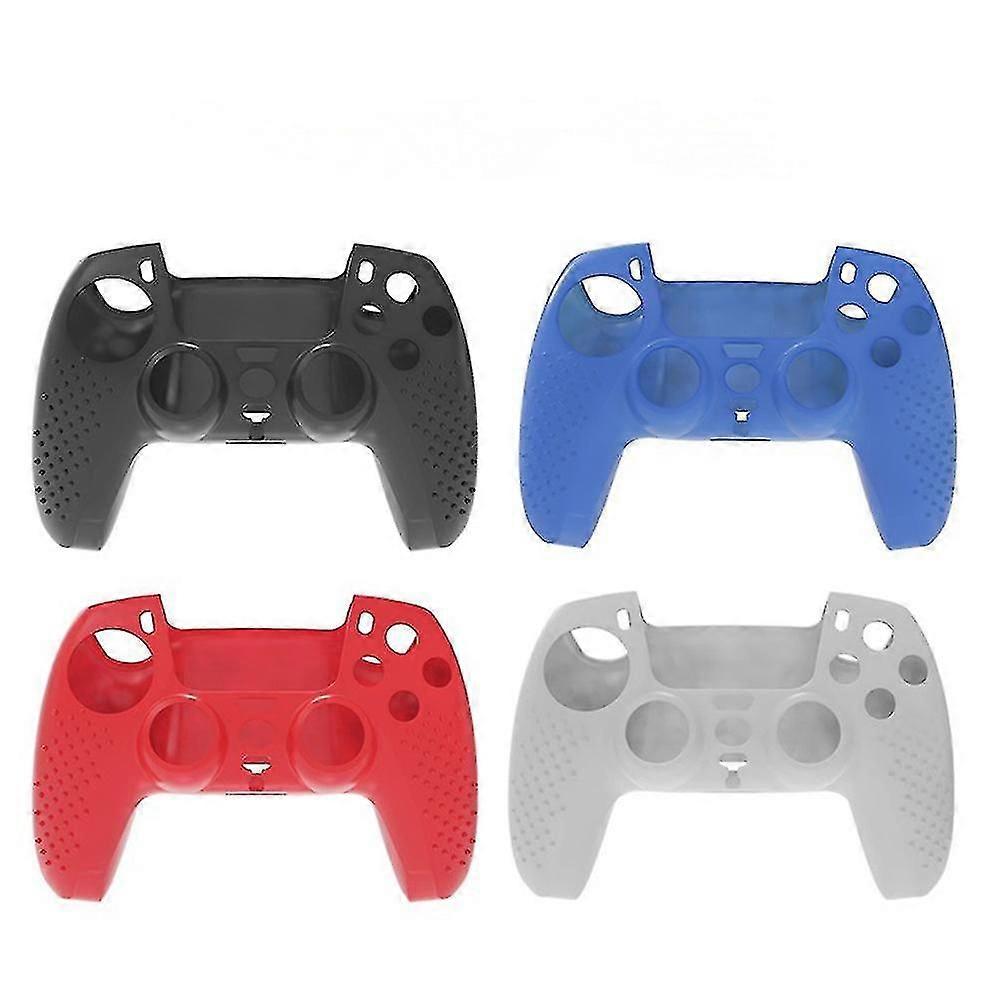 4pcs Silicone Rubber Soft Gamepad Handle Case Skin Cover For P-s-4/p-s-5(black,red,white,blue)