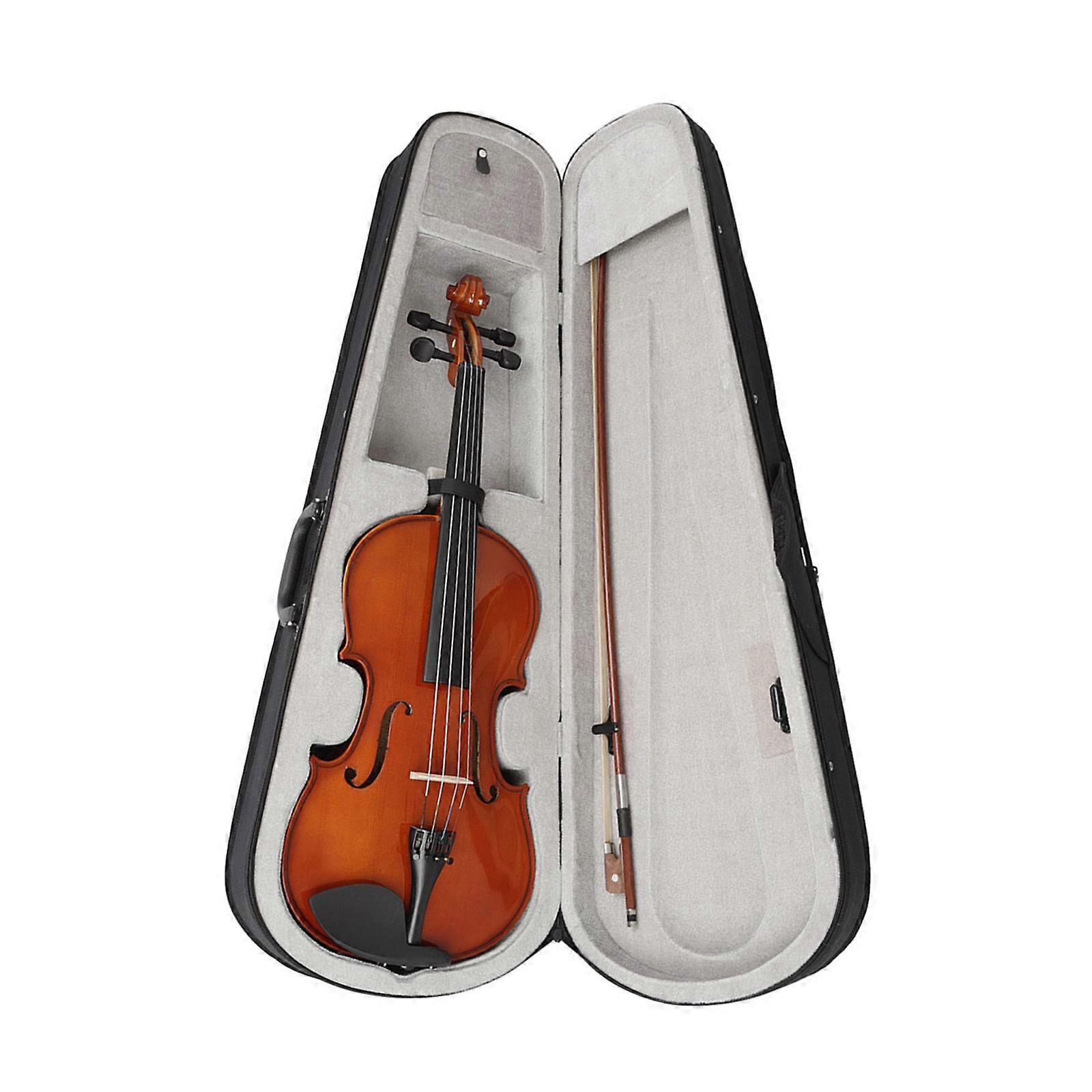 Professional 4/4 Natural Acoustic Viola Spruce Panel Solid Wood Viola Stringed Instrument With Bows & Carrying Case Multicolor