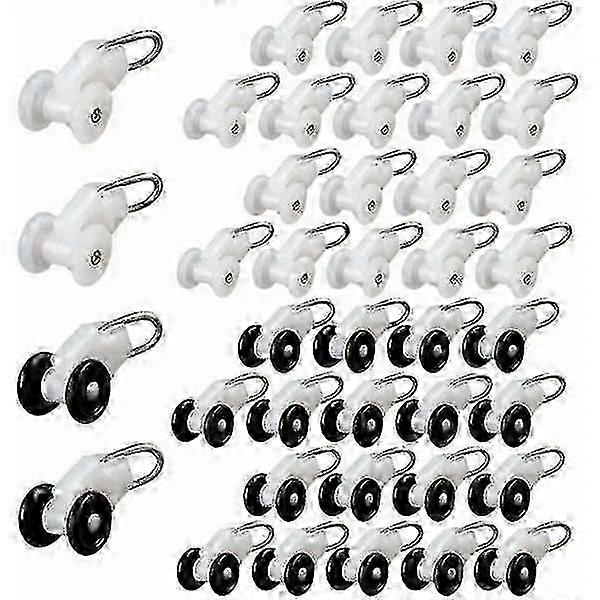 Pergola Rail Curtain Gliders - 40 Pcs Track Rollers