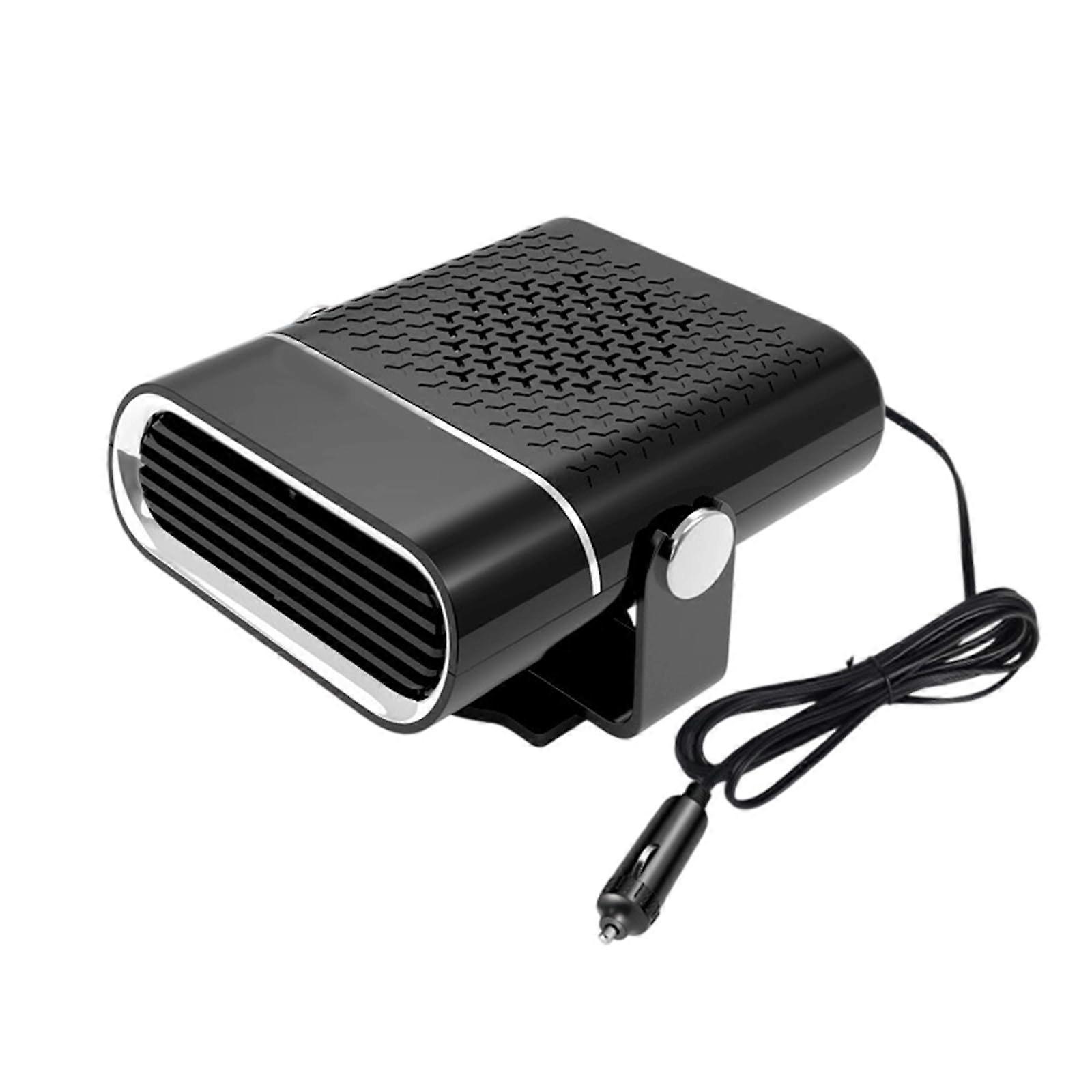 Portable Car Heater and Defroster 12V, 360° Rotating Windshield Fan, Heating & Cooling for All Vehicles, Black