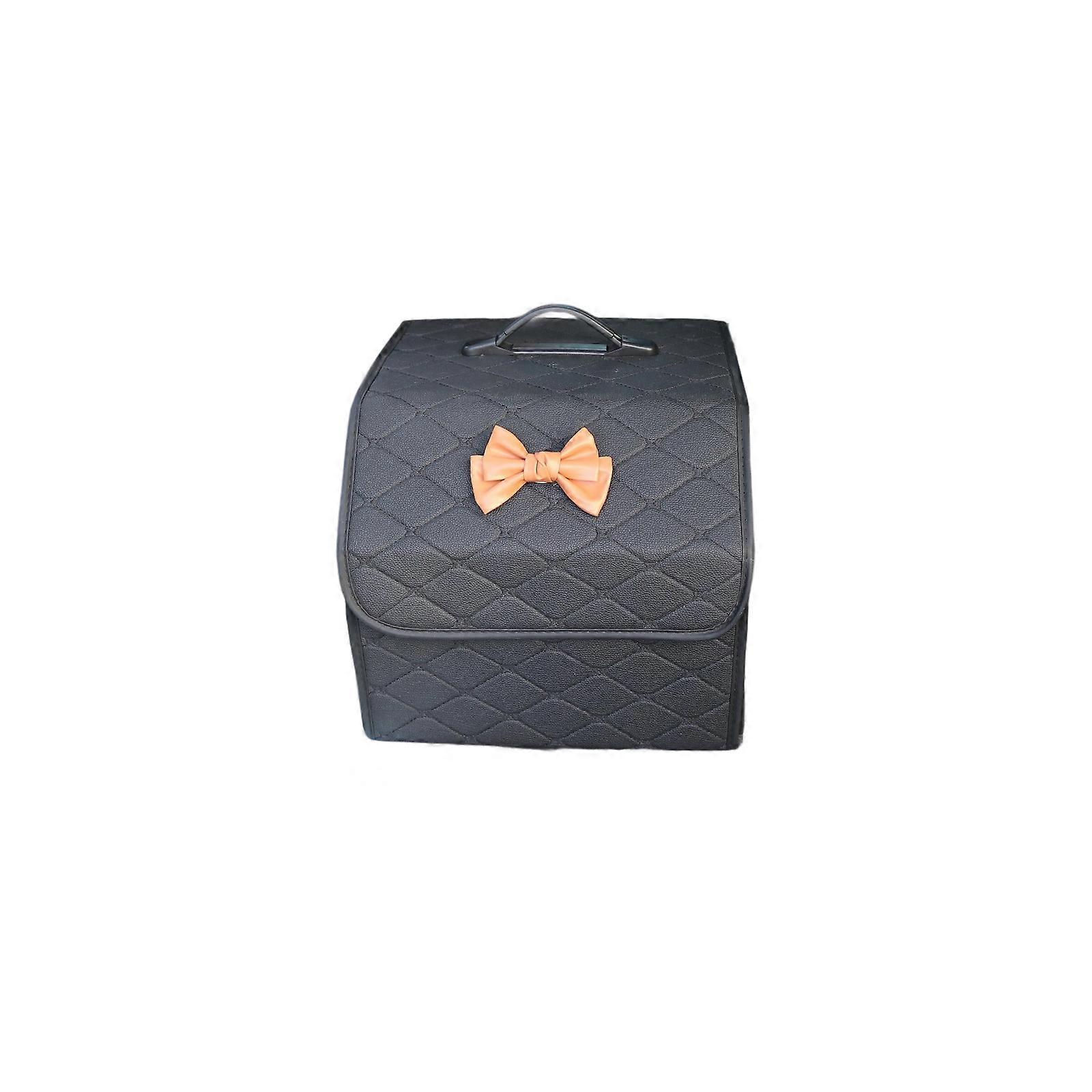 Universal Car Trunk Storage Box With Leather Finish Nonslip Bottom For Vehicle Organization And Safety  S