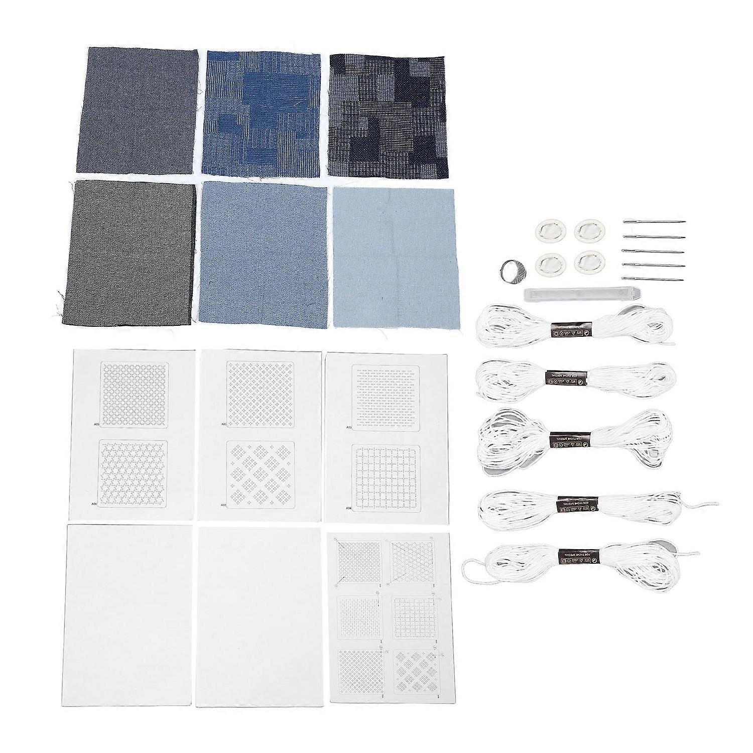 Sashiko Kit Water Soluble Portable Multifunctional Hand Embroidery Starter Kit for Beginner