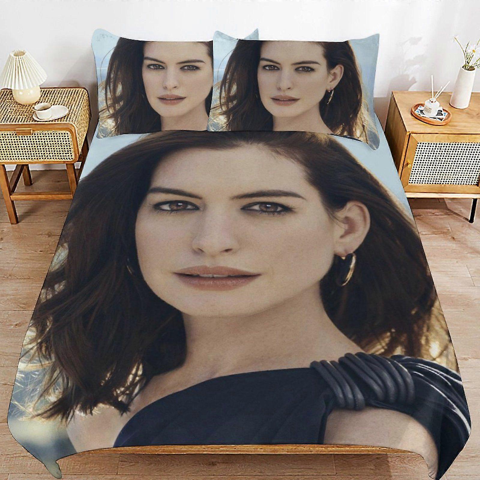 r236 Anne Hathaway Soft Layer Durable Stitch Practical Fit Thread Finish Duvet Cover Sets with Easy Maintenance n236