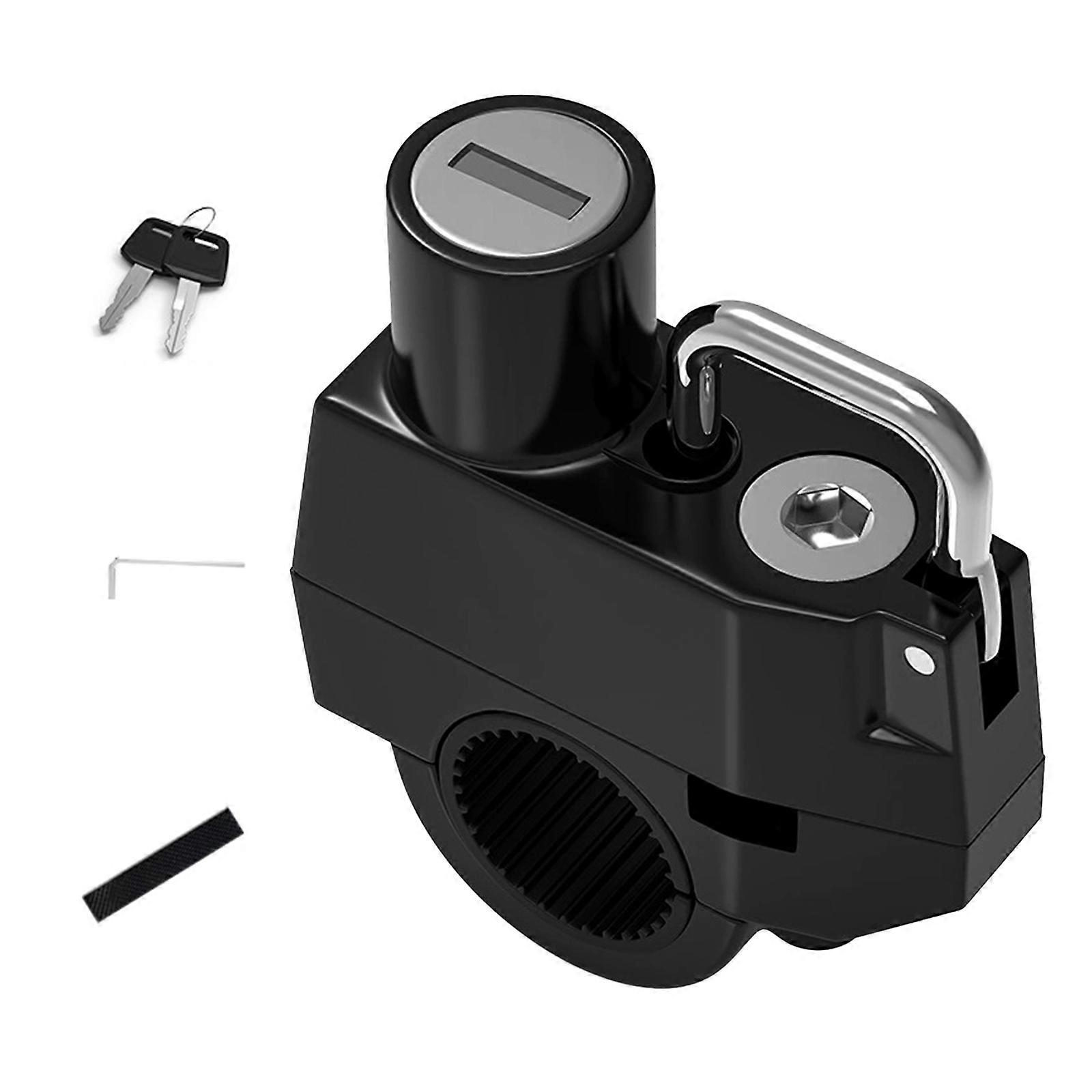 Upgrades Motorcycle Helmets Locks Secure Aluminum Helmets Mount Compact Designings Secure Lock with Hook for Handlebars Multicolor