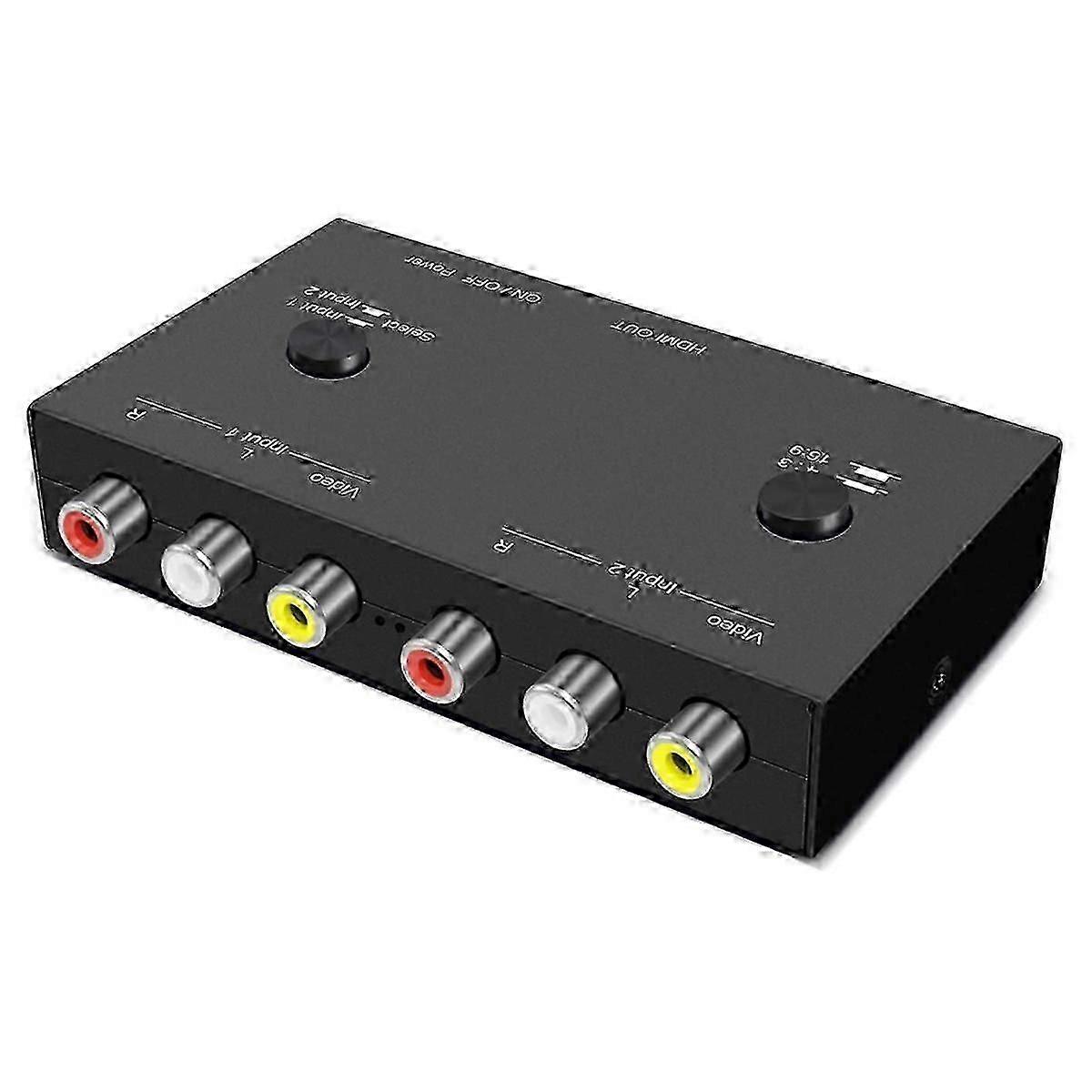 2 Way AV to HDMI Converter with RCA Input for Multi-Device Connectivity