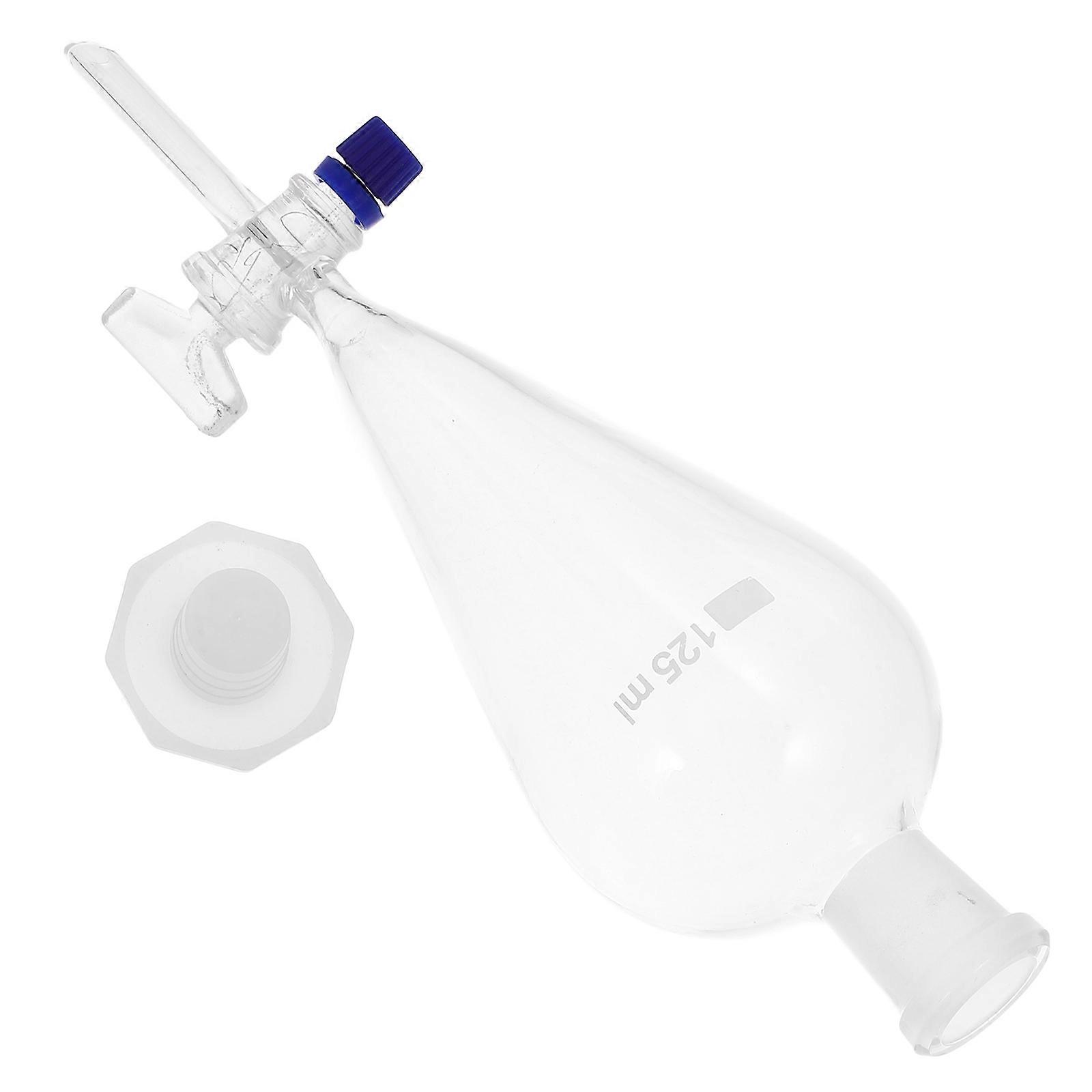 125ml Separatory Funnel Pear Shape Laboratory Borosilicate Glass Distiller