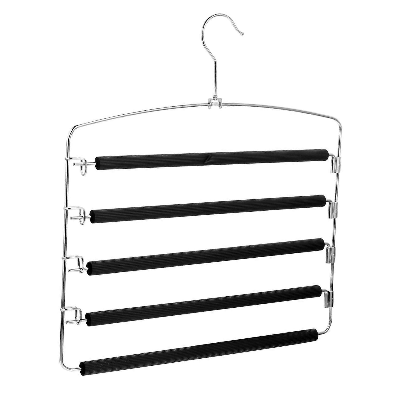 Pants Hanger Space Saving Metal Trousers Rack with Non Slip Layers for Wardrobe Storage of Jeans Scarves and Ties
