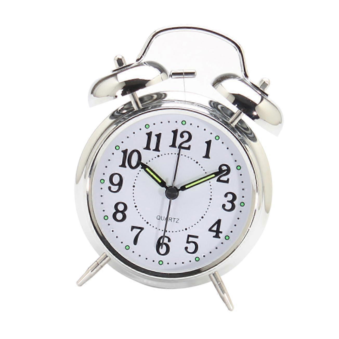 Silent Round Desk Alarm Clock with Large Numbers for Bedroom Office Home Decoration Quiet