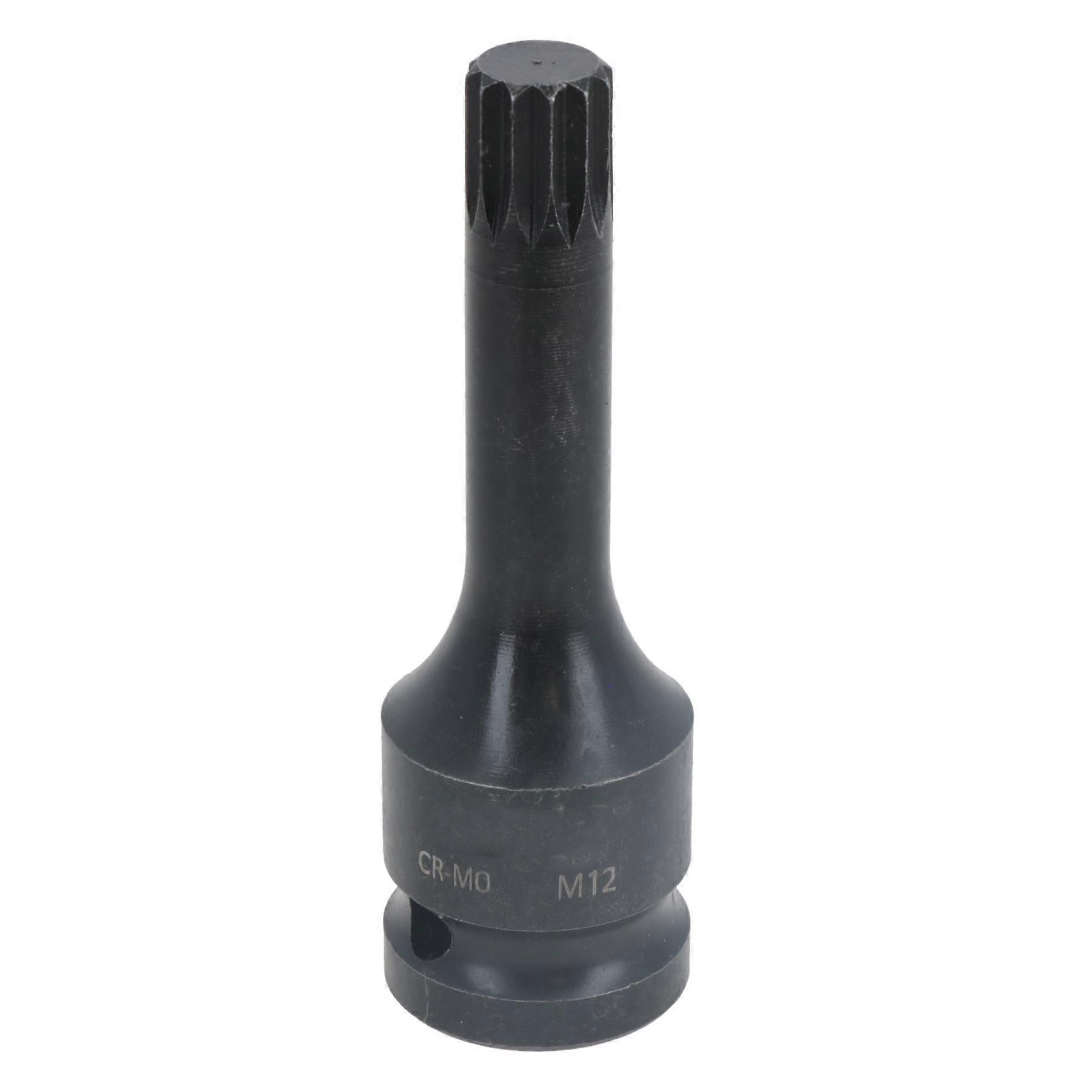 M12 x 78mm Spline Bit Triple Square Impacted Extra Long 1/2" Drive Male Socket