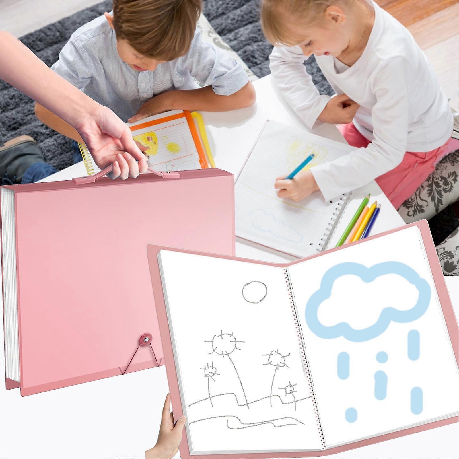 Txmfgh Large Art Portfolio Folder with 30 Pockets and 60 Pages, Display and Storage for Artists, Ideal for Paintings, Sketches, and Photos