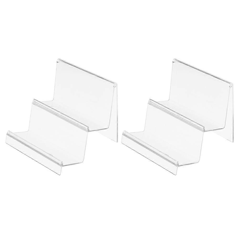Clear Acrylic Purse Display Rack Organizer for Desktop 2 Tier 2Pcs Set