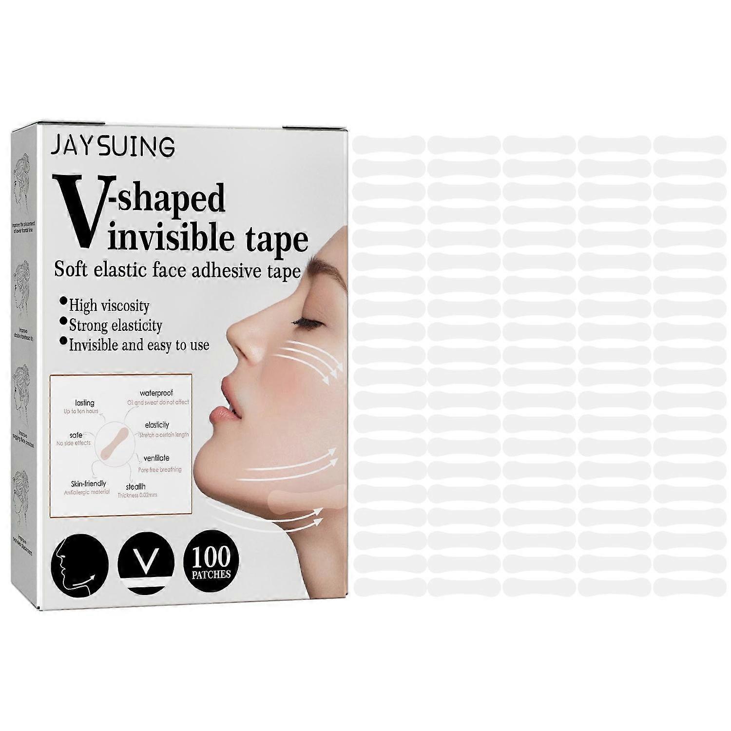 1-6PCS JAYSUING 100PCS Face Lifting Tapes Invisible Firming V Shape Anti Wrinkle Breathable Adhesive