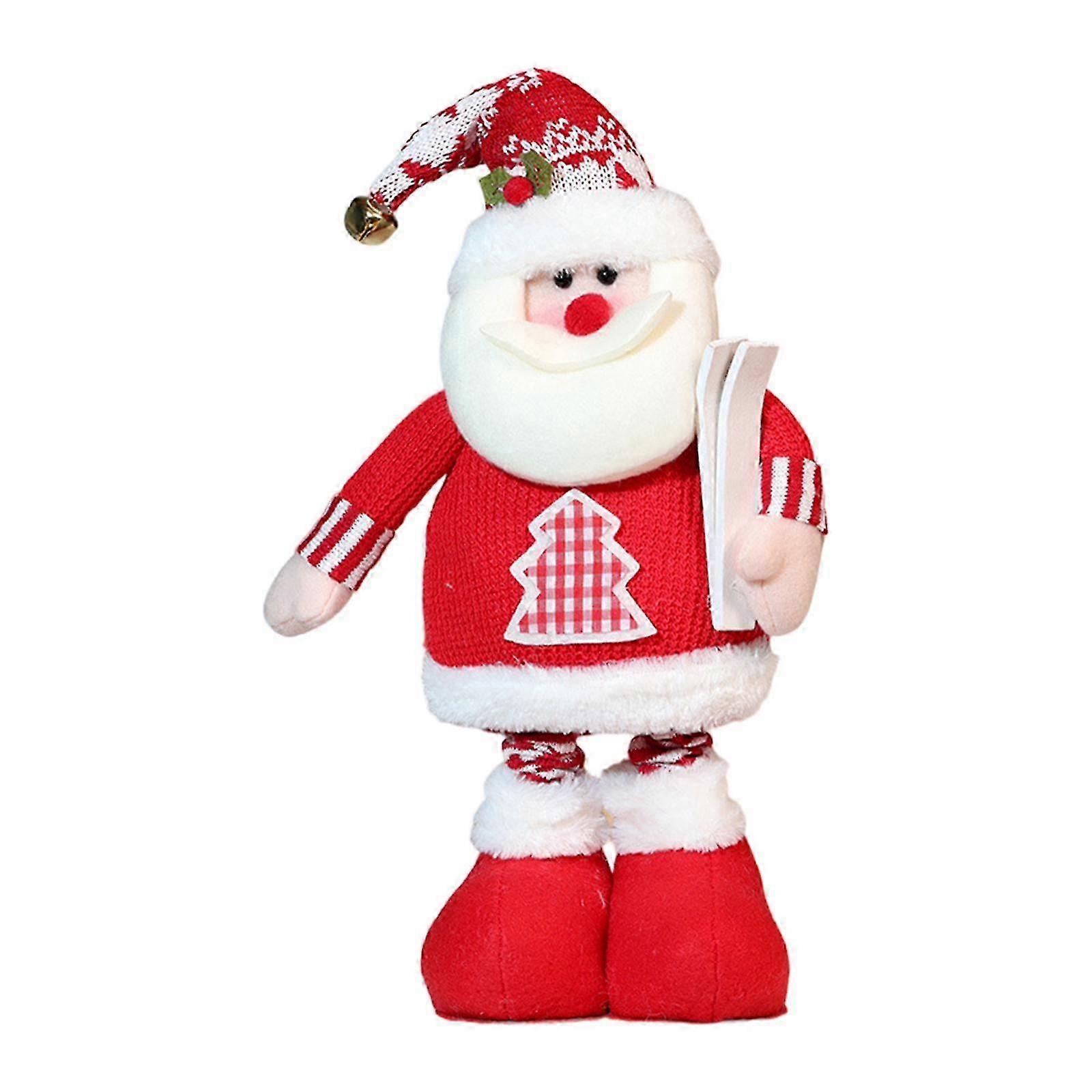 Flexible Christmas Figurine for Home Display - Stretchable Plush Doll with Green Outfit