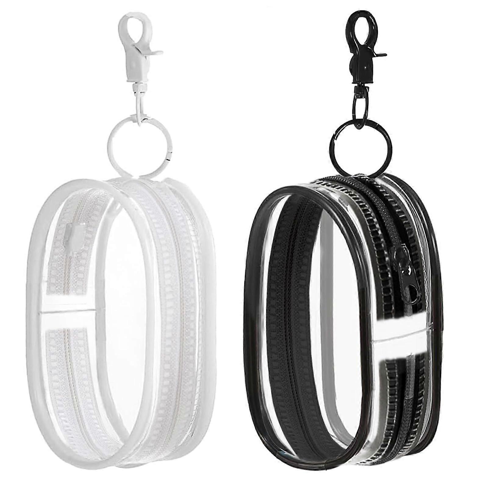 2 PCS Clear Storage Bag with Keychain, Waterproof Mini Figure Organizer Case, Dustproof Display