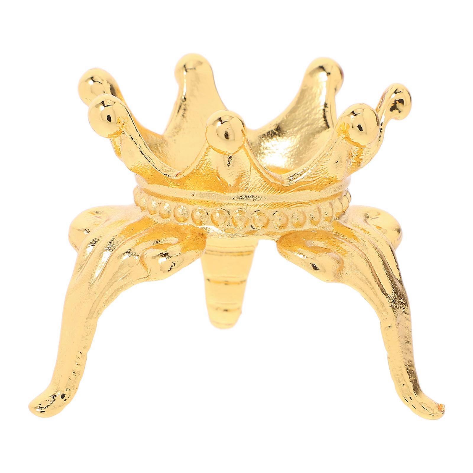 2Pcs Crystal Ball Base Display Stand with Golden Mini Crown for Decor