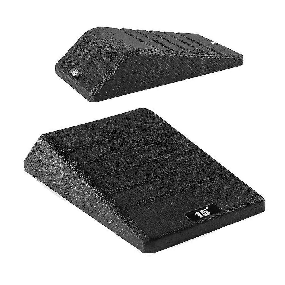 2PC Squat Wedge Block Non Slip Professional Ramp Slant Board for Squats Calf Raise Block Yoga Wedge Equipment Black