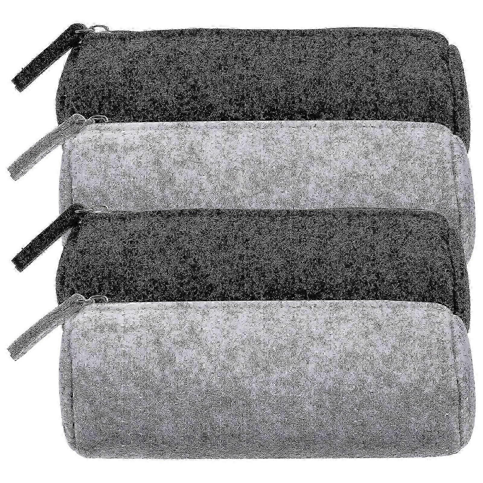 Versatile Stationery Pouch Essential Bag Wear-Resistant Felt Material 4Pcs