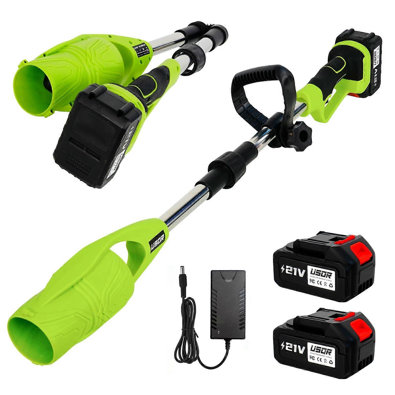 Cordless Leaf Blower with Dual Batteries, 600CFM Lightweight Foldable Handheld for Yard Cleaning