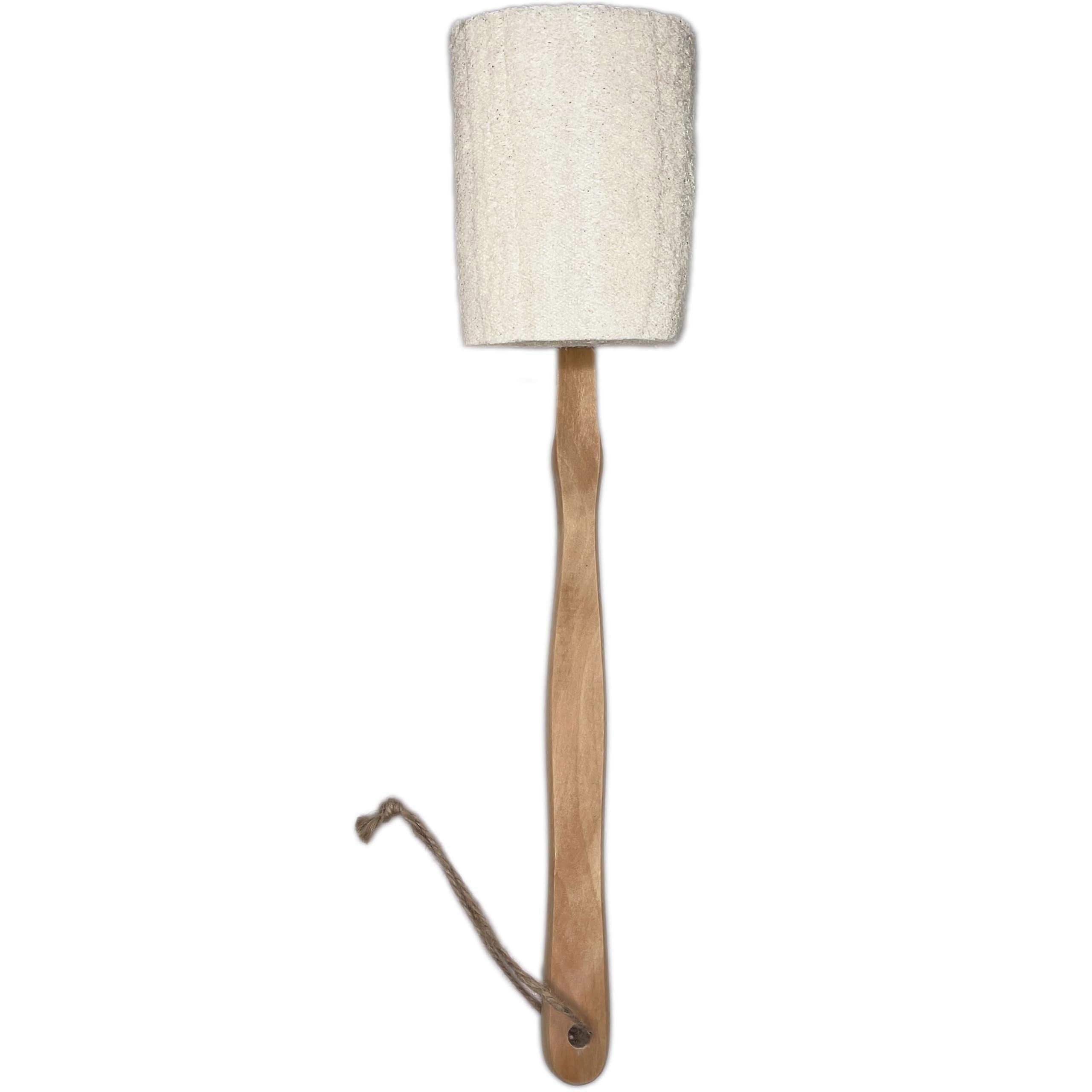 Loofah Body Scrubber with Long Handle for Gentle Skin Exfoliation, EcoFriendly Natural Sponge 1 Pack