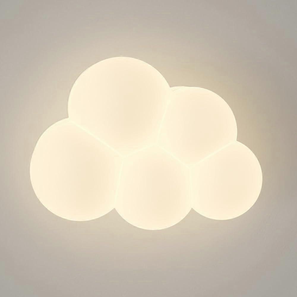 Kids Room Wall Light with Soft Dimmable LED Glow, Adorable Cloud Design for Nursery and Playroom