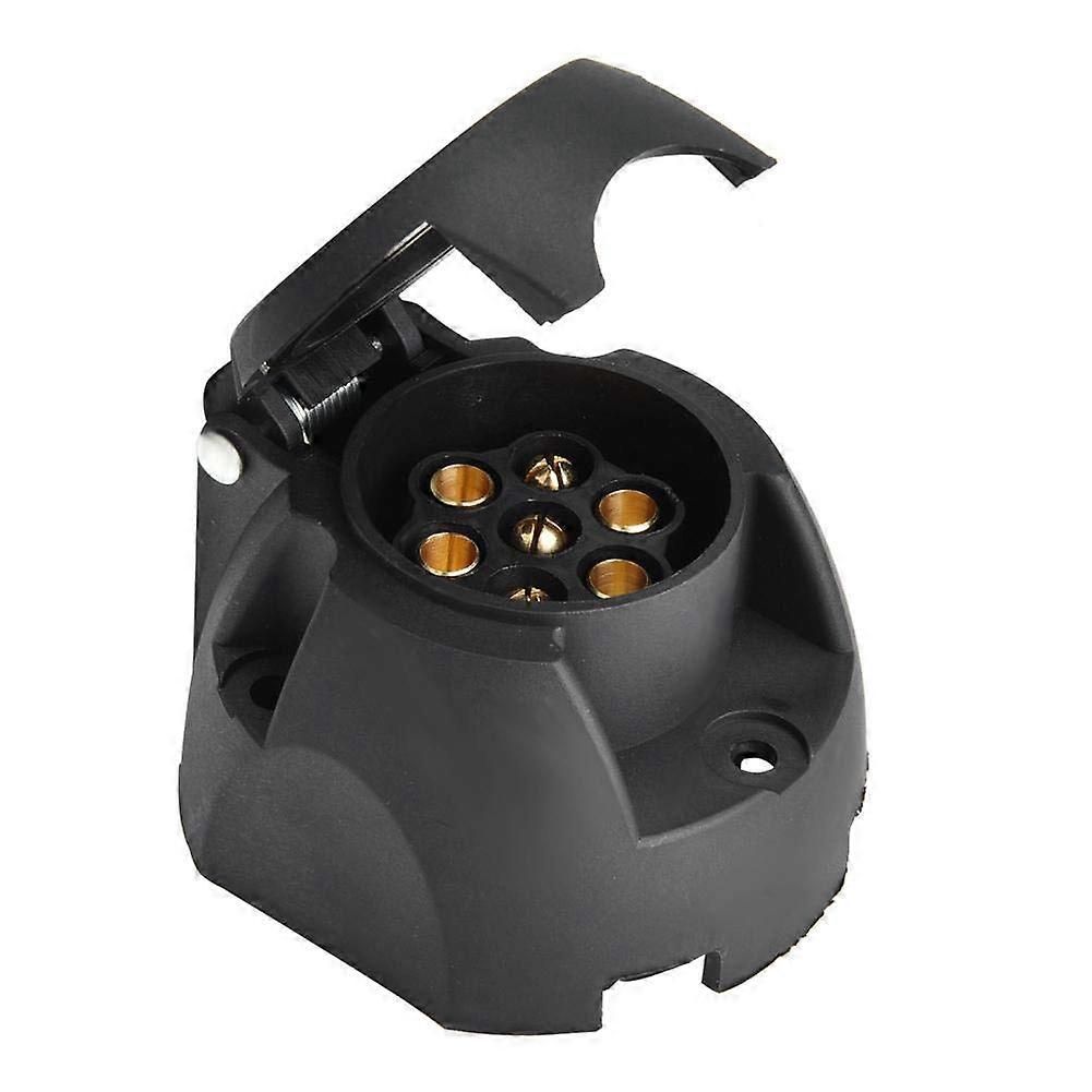 Trailer Plug Connector 12V 7 Pin Round Socket for European Truck Caravan Durable Copper Core