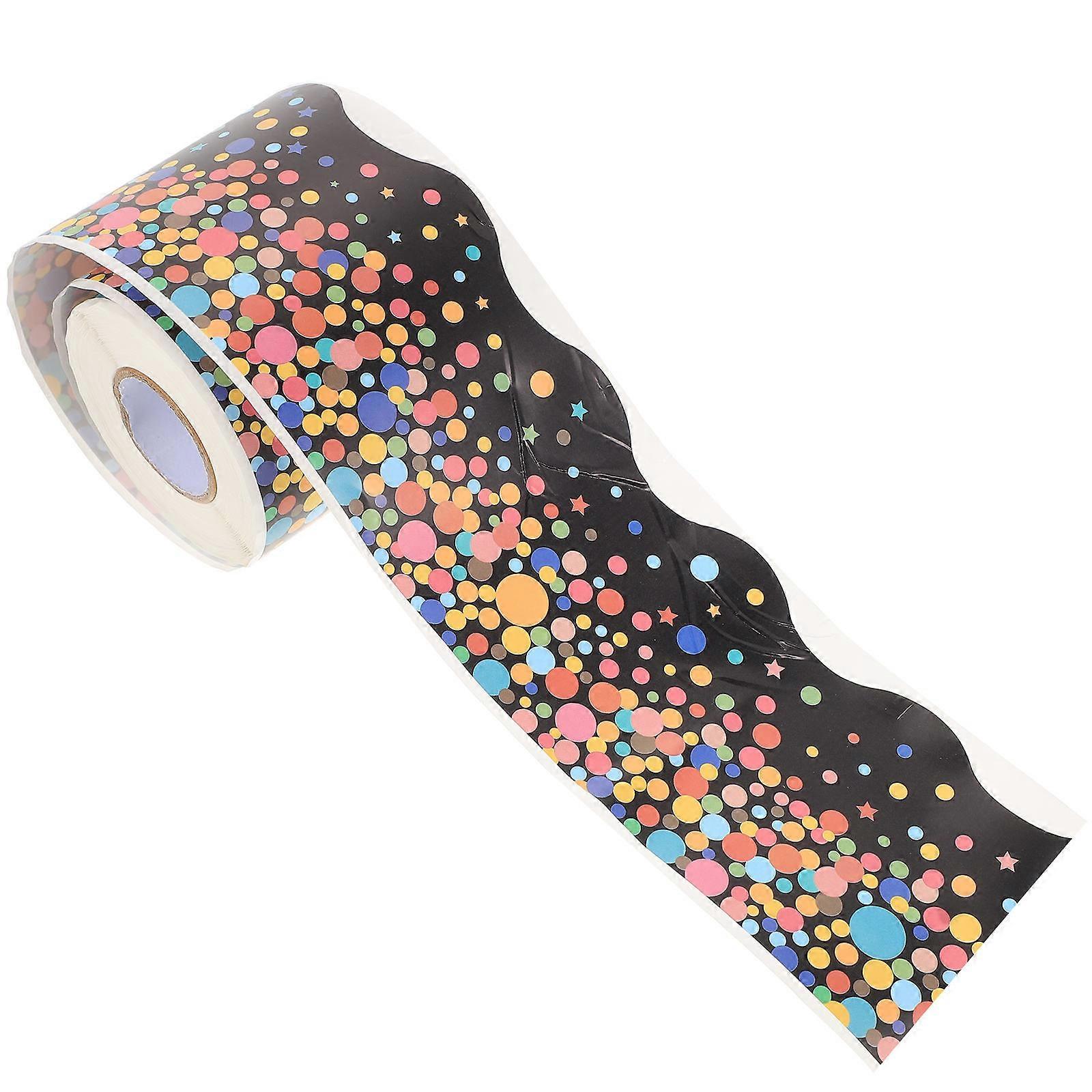 Waterproof Blackboard Border Decals Suitable For Teachers And Students Classroom Decoration In Black Color Rectangular Shape 3 Rolls