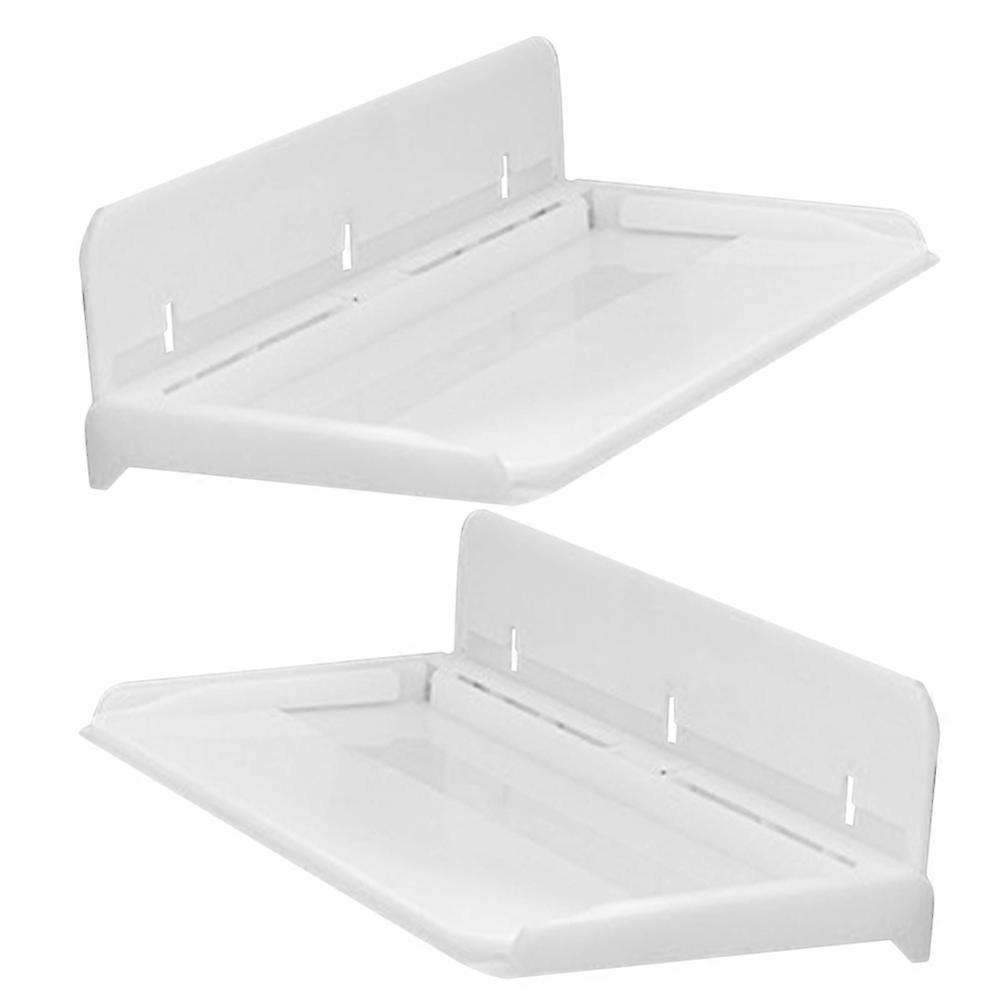 Foldable Bedside Shelf Bedside Organizer for Storage 2Pcs White Ps Material