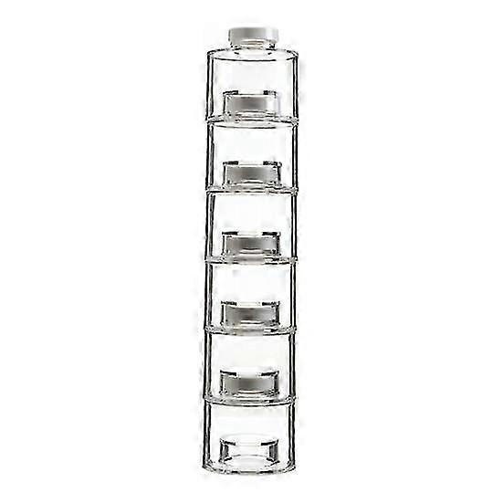 2025 6Pcs Seasoning Tower Stackable Transparent Plastic Refillable Sugar Salt Spice Storage Tower for Kitchen