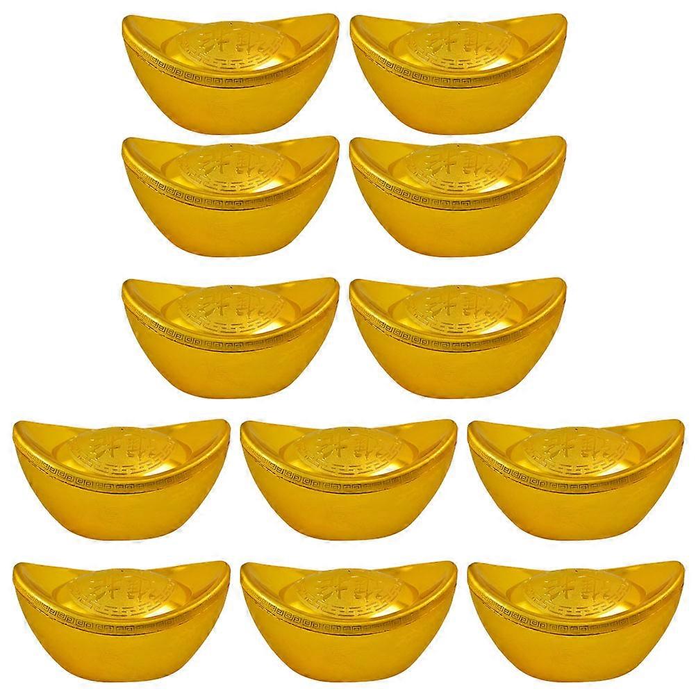Golden Decor Plastic Simulation for Home 12Pcs