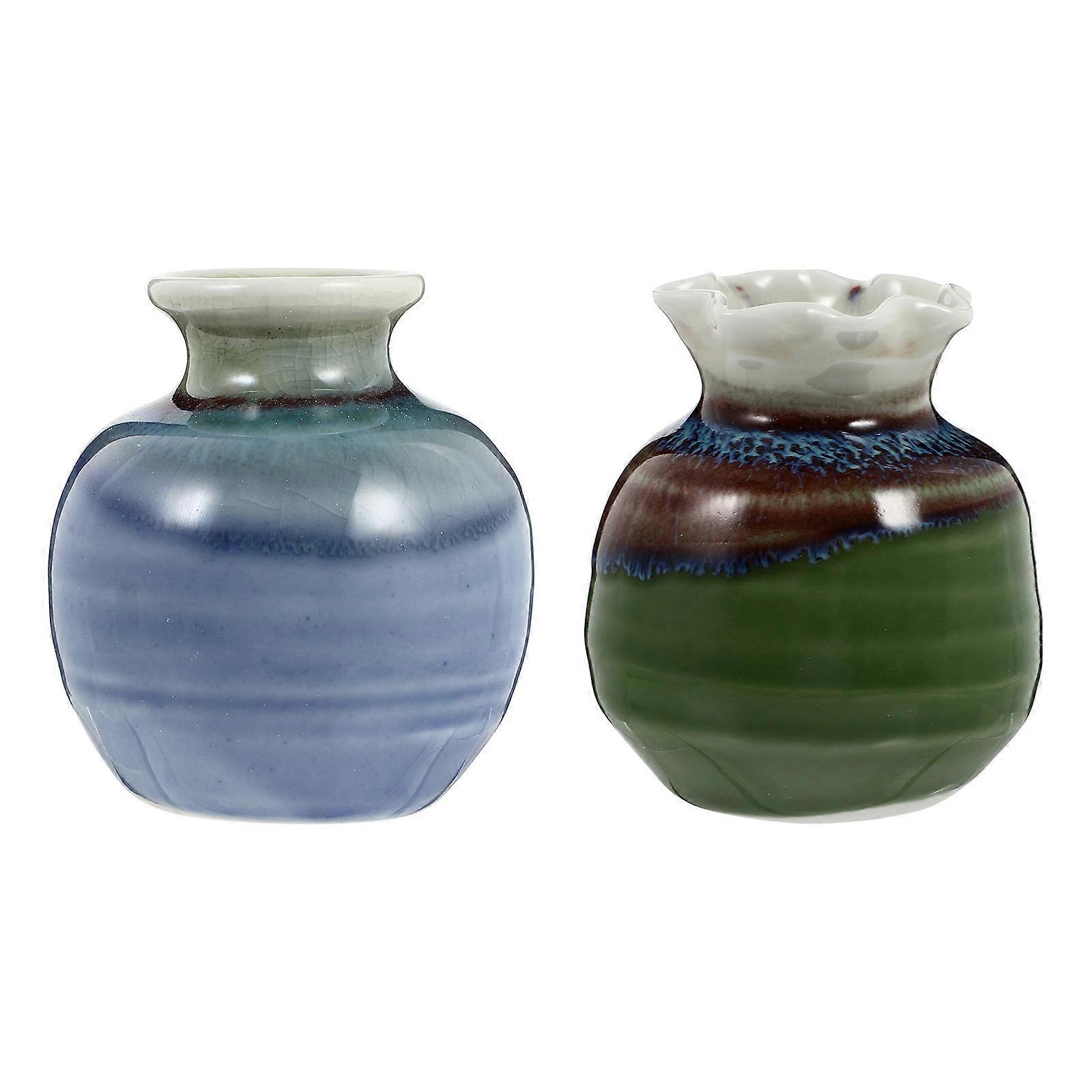 Ceramic Flower Vases Mini Table Vase for Home Decor 2Pcs Set