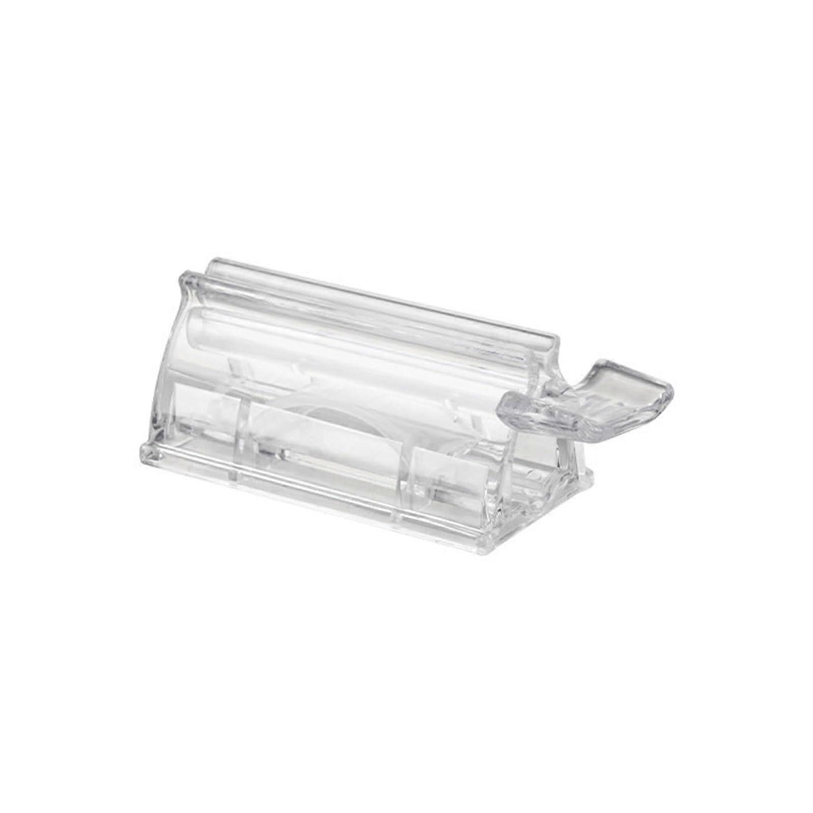 Toothpaste Squeezer and Dispenser with Ergonomic Rolling Wheel, MultiSize Compatibility, Clear