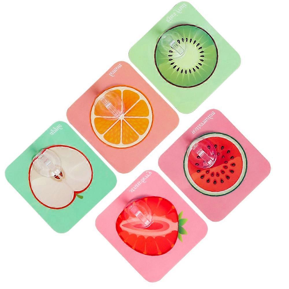 Adhesive Hooks Fruit Pattern Strong Sticky Hooks for Hanging 10Pcs Pack
