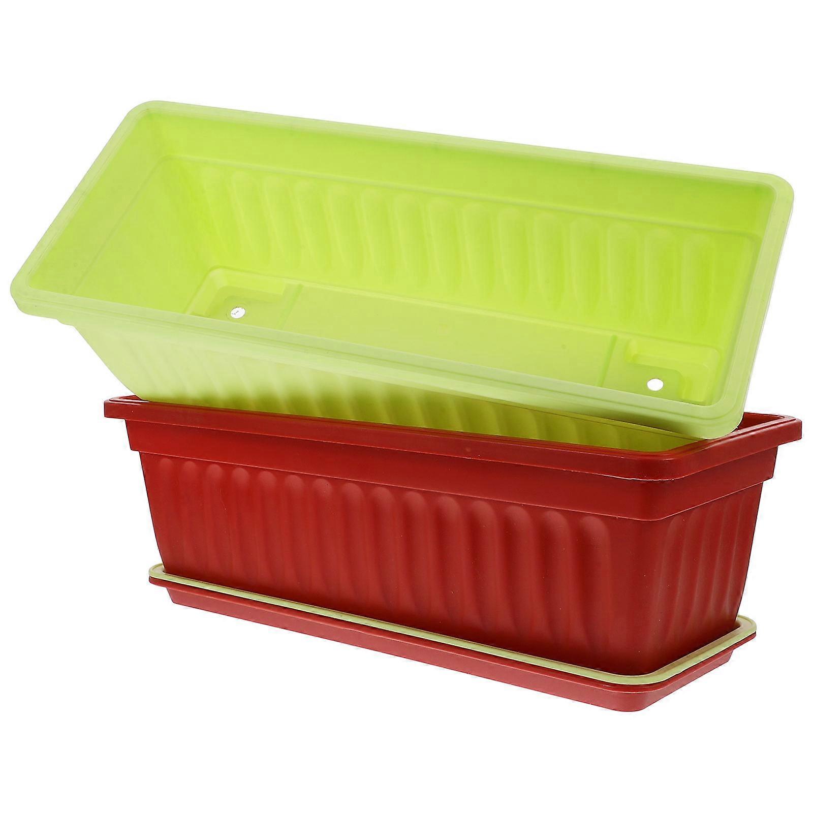 Long Bucket Holder Large Rectangular Pot for Vegetable Growing 2Pcs