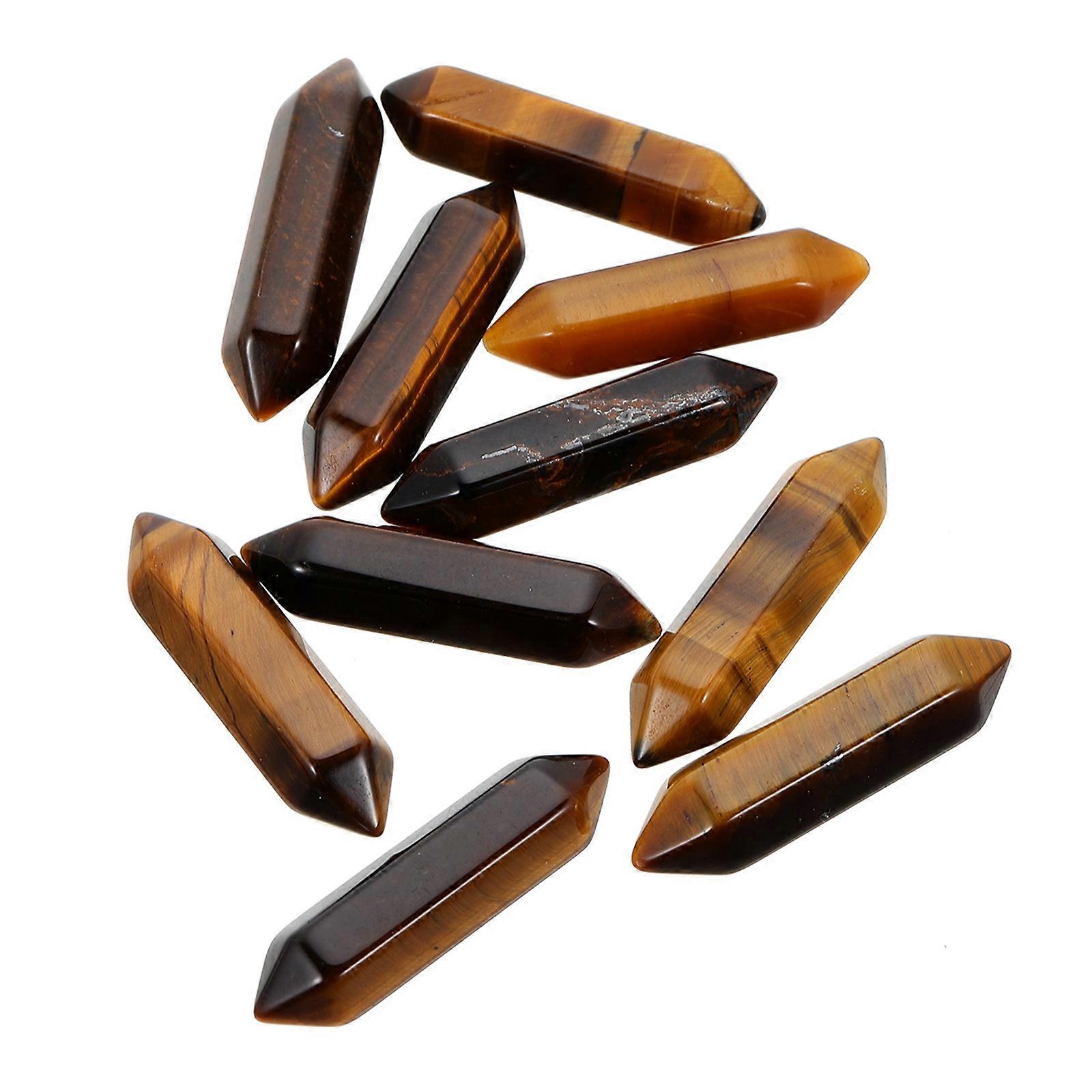 Decorative Tiger's-Eye Stones Multi-Function Chakra Stones for Decor 10Pcs Coffee