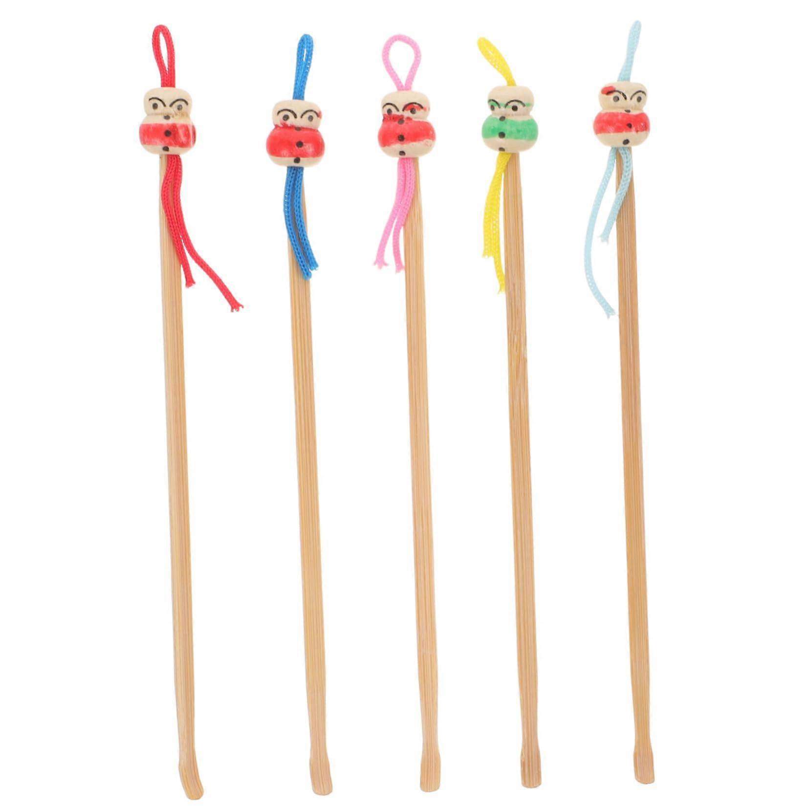 5Pcs Bamboo Ear Wax Removal Tool Set with Reusable Picks and Gentle Cleaning Tips