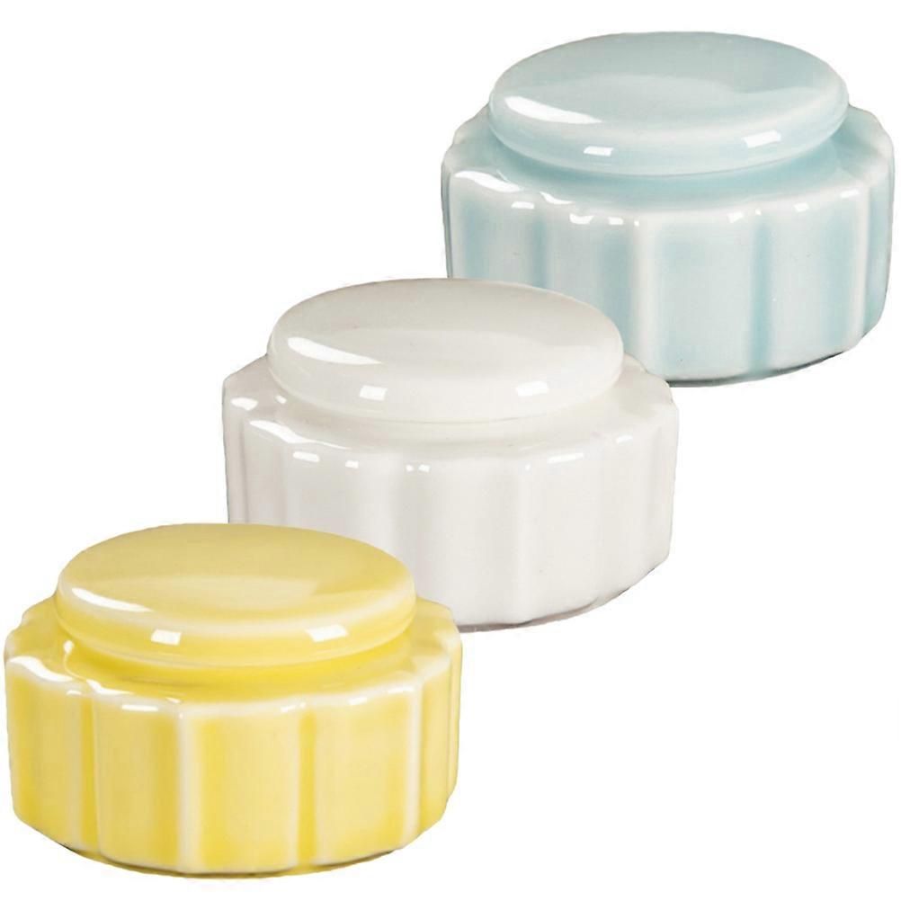 Assorted Color Lip Balm Containers Ceramic Jars for Storage 9 Pieces
