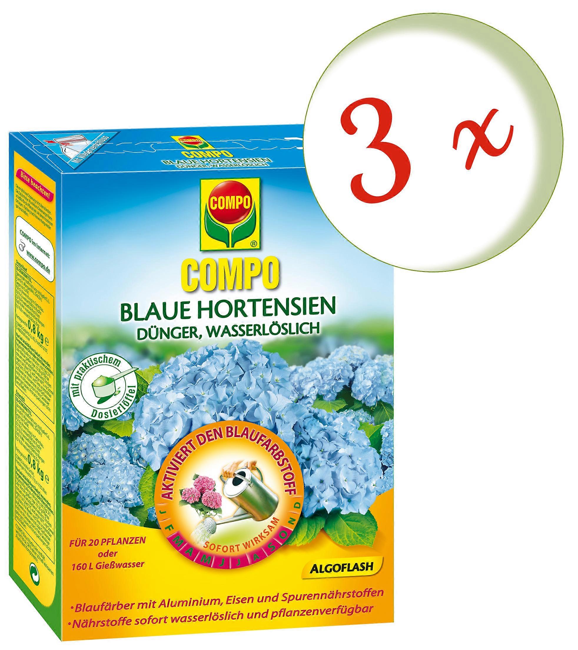 3 x COMPO Blue Hydrangeas, 800 g