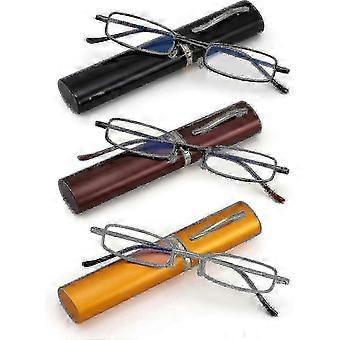 3 Pack Slim Pocket Reading Glasses For Men Women Blue Light Blocking Compact Readers Spring Hinge Me