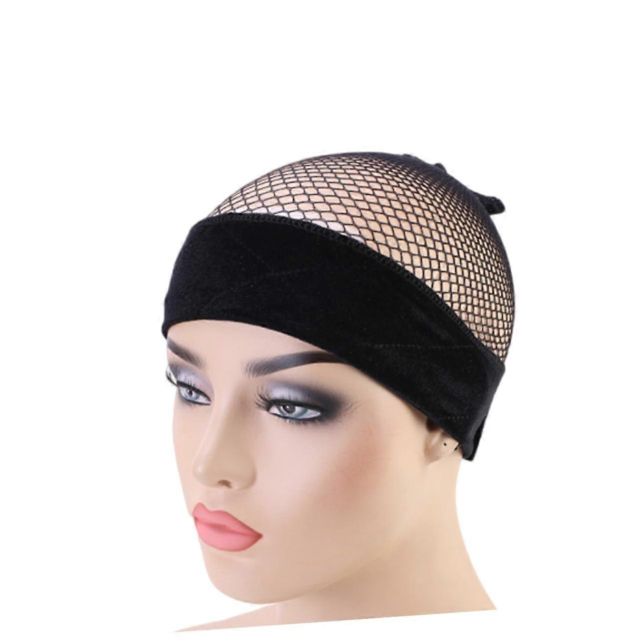 Adjustable Mesh Wig Headband with Breathable Elastic Band for Secure Comfortable Styling Black