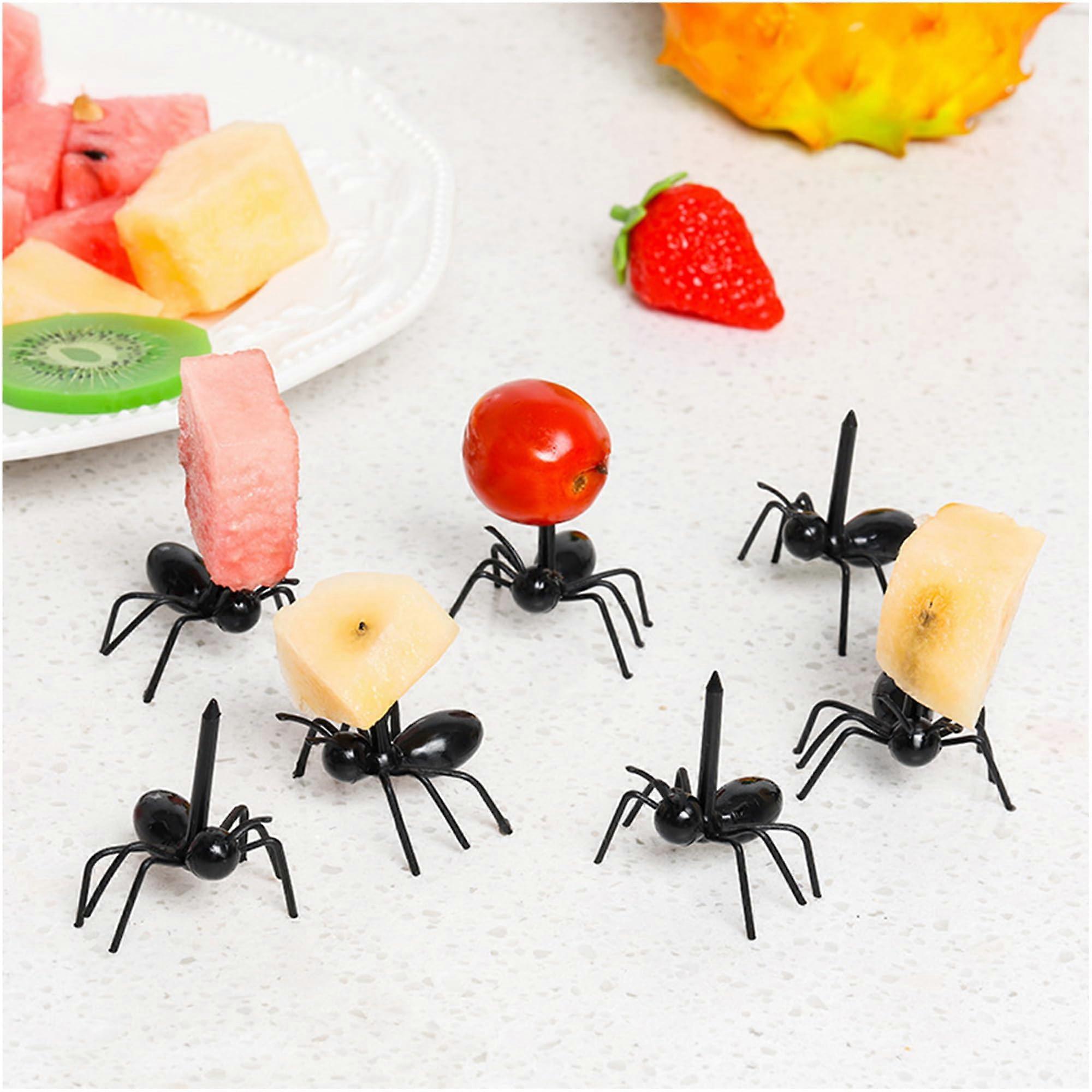 12Pack Ant Shaped Reusable Fruit Forks Cute Plastic Toothpicks for Snacks Desserts and Parties