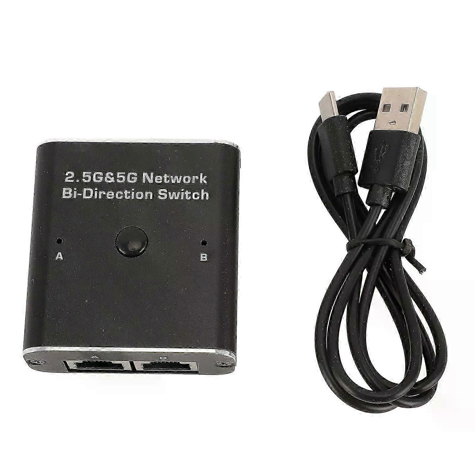 25G/5G network bidirectional switch, 2-input 1-output or 1-input 2-output bidirectional 2-port RJ45 internal/external network switch adapter