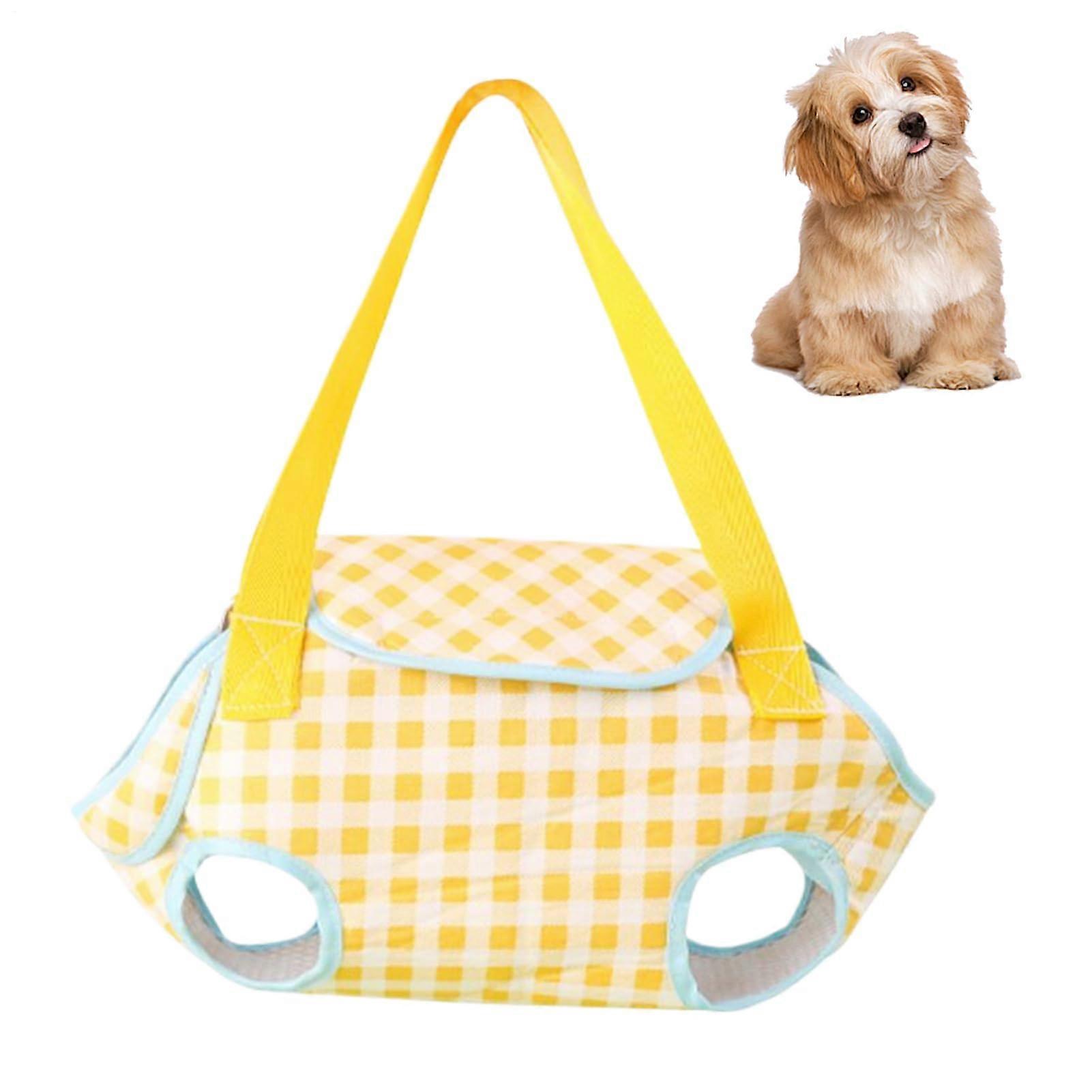 Cat Carrier Bag with Stable Base, Mesh Ventilation, Adjustable Handle for Travel and Motorcycle Trips Yellow