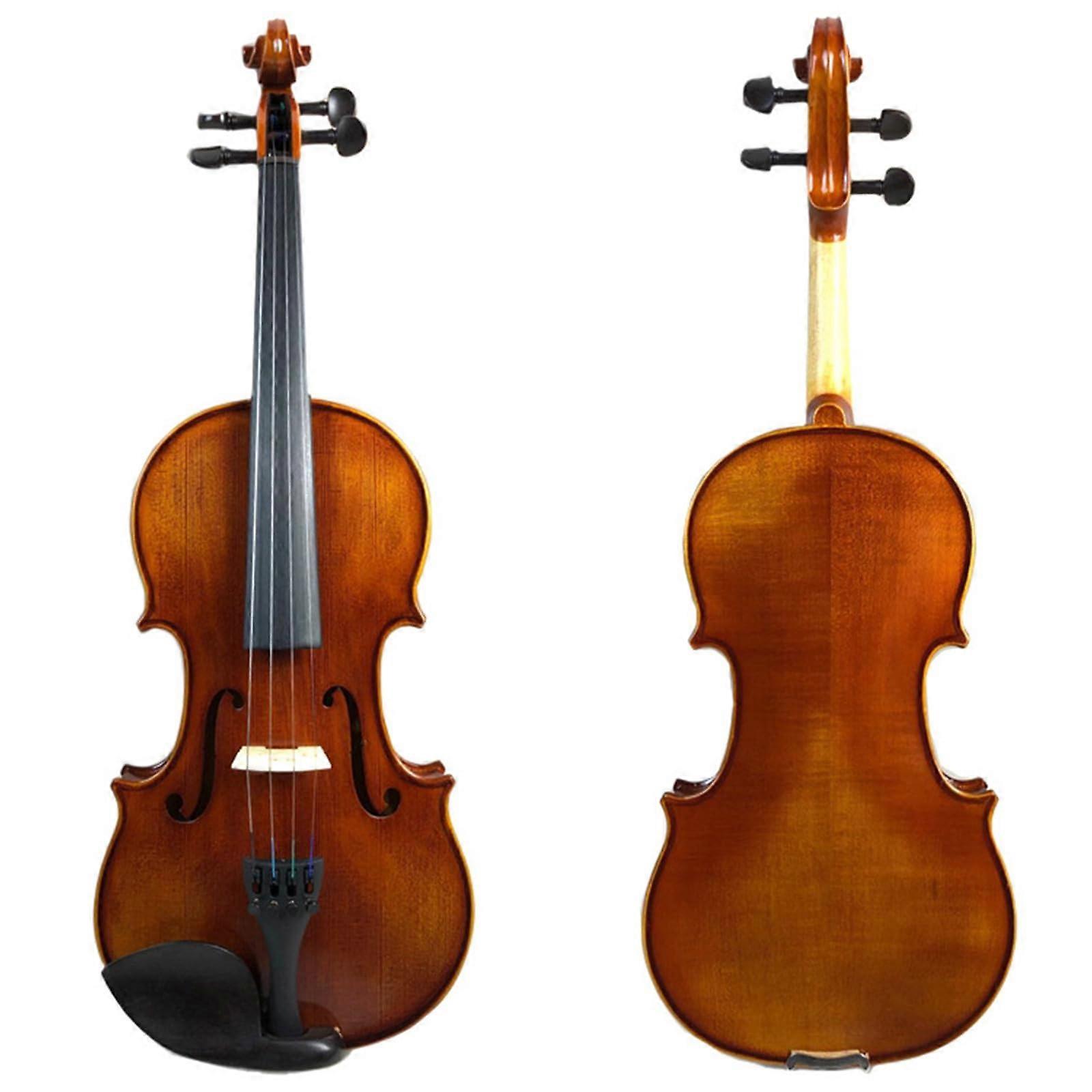 4/4 Full Size Solid Wood Beginner Violin for Students with Warm Tone and Clear Bright Sound