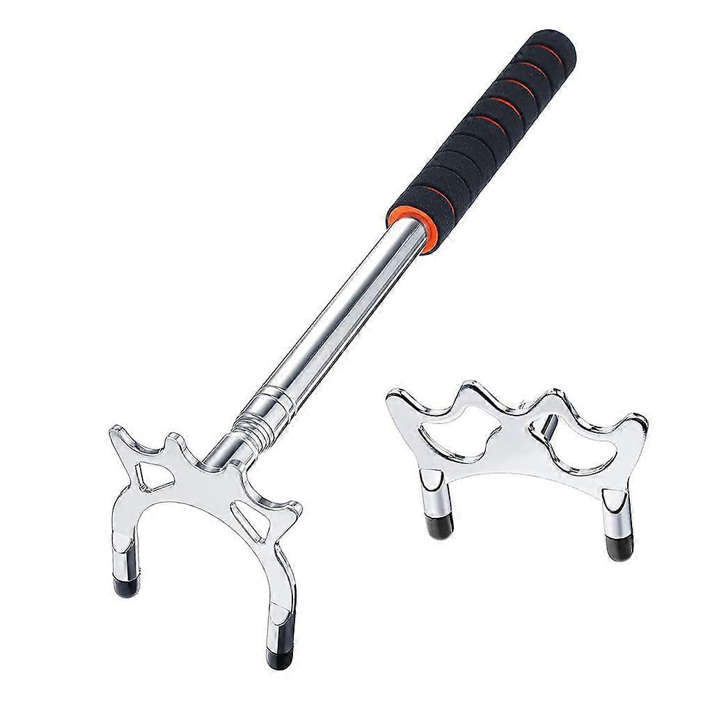 Telescopic Adjustable Pool Cue Bridge Stick with Replaceable Stainless Steel Head for Indoor Outdoor Use